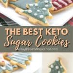 Pinterest collage for Keto Sugar Cookies.
