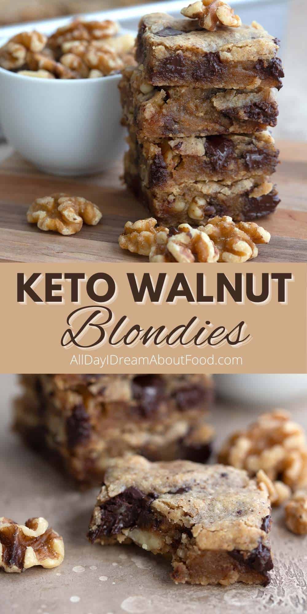 Keto Walnut Blondies - All Day I Dream About Food