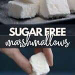 Two photo Pinterest collage of sugar free marshmallows.