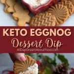 Pinterest collage for Keto Eggnog Dip