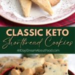 Pinterest collage for keto shortbread cookies.