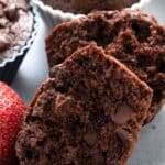 Titled Pinterest image for Chocolate Protein Muffins