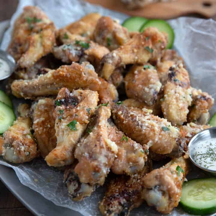 Keto Chicken Wings (Garlic Parmesan) - All Day I Dream About Food