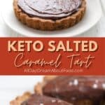 Pinterest collage for Keto Caramel Tarts