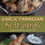 Pinterest collage for keto chicken wings.