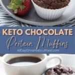 Pinterest collage for Keto Protein Muffins