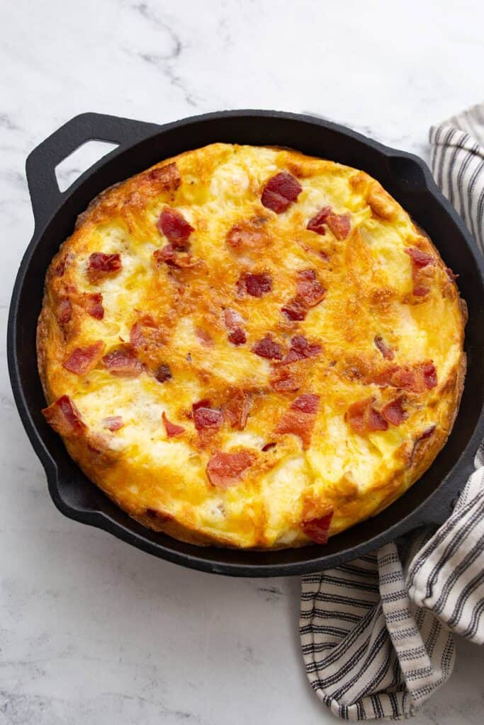 Keto Frittata with Bacon and Brie - All Day I Dream About Food
