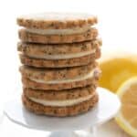 Titled Pinterest image of keto lemon poppyseed cookies.