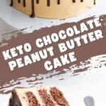 Pinterest collage for Keto Chocolate Peanut Butter Cake