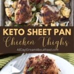 Pinterest collage for keto sheet pan chicken.