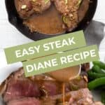 Pinterest collage for Steak Diane
