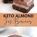 Pinterest collage for Keto Almond Joy Brownies.