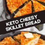 Two photo Pinterest collage for Keto Cheese Bread