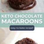Pinterest collage for Low Carb Chocolate Macaroons.