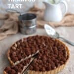 Titled image of Keto Tiramisu Tart for Pinterest.