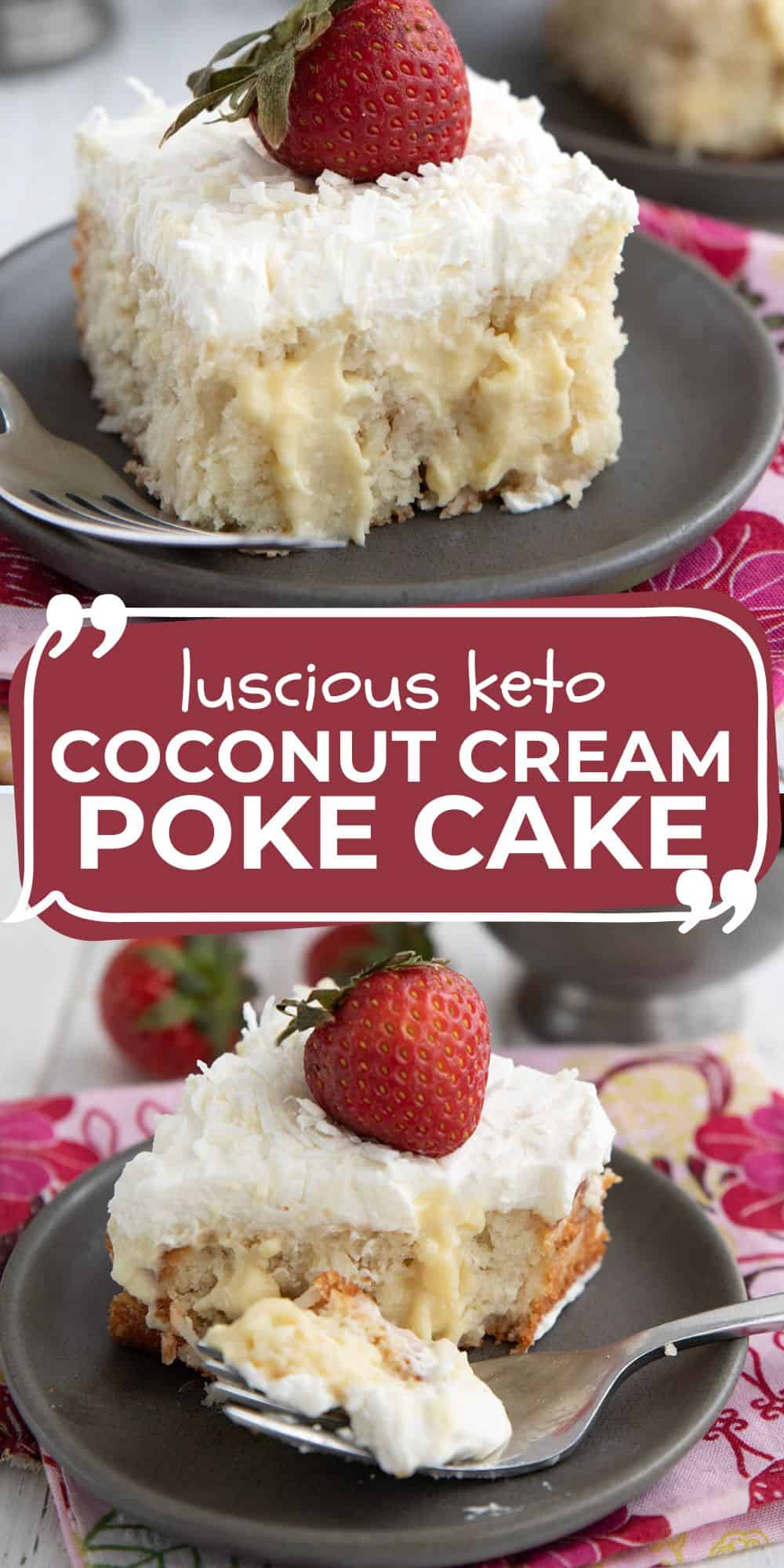 Keto Coconut Cream Poke Cake - All Day I Dream About Food