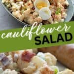 Two photo Pinterest collage for Cauliflower Salad.
