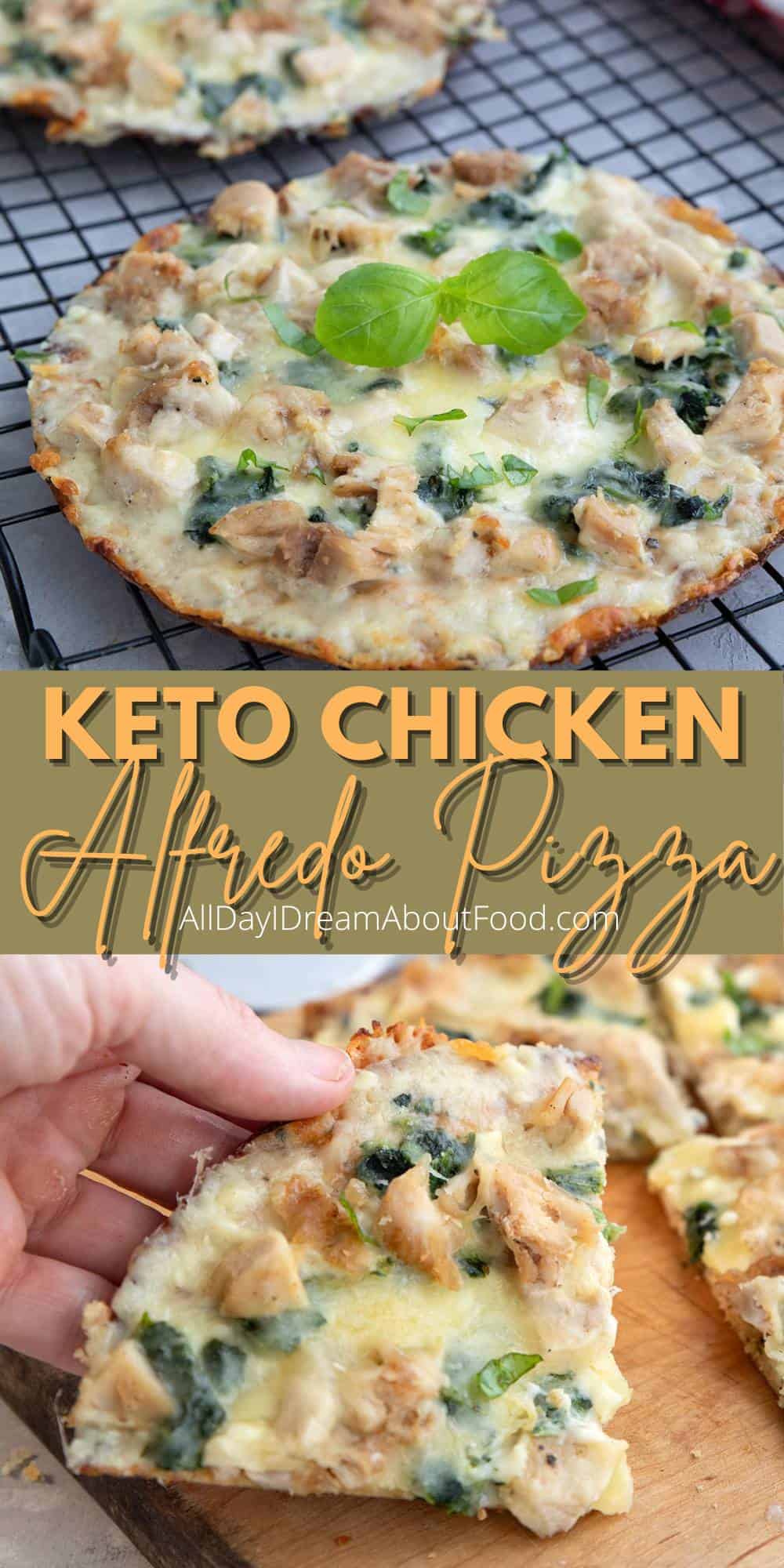 Keto Chicken Alfredo Pizza - All Day I Dream About Food