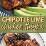 Pinterest collage for chipotle lime chicken.