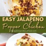 Pinterest collage for Jalapeño Popper Chicken.