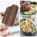 A collage of 3 images with recipes for a healthy 4th of July celebration.