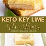 Pinterest collage for Keto Key Lime Pie Bars.