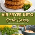 Pinterest collage for Keto Crab Cakes