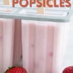 Titled Pinterest image for Keto Strawberry Popsicles.