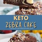 Pinterest collage for Keto Zebra Cake