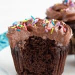 Pinterest collage for keto chocolate cupcakes.