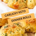 Two photo Pinterest collage for keto rolls.