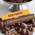 A two photo collage of Keto Peanut Clusters.