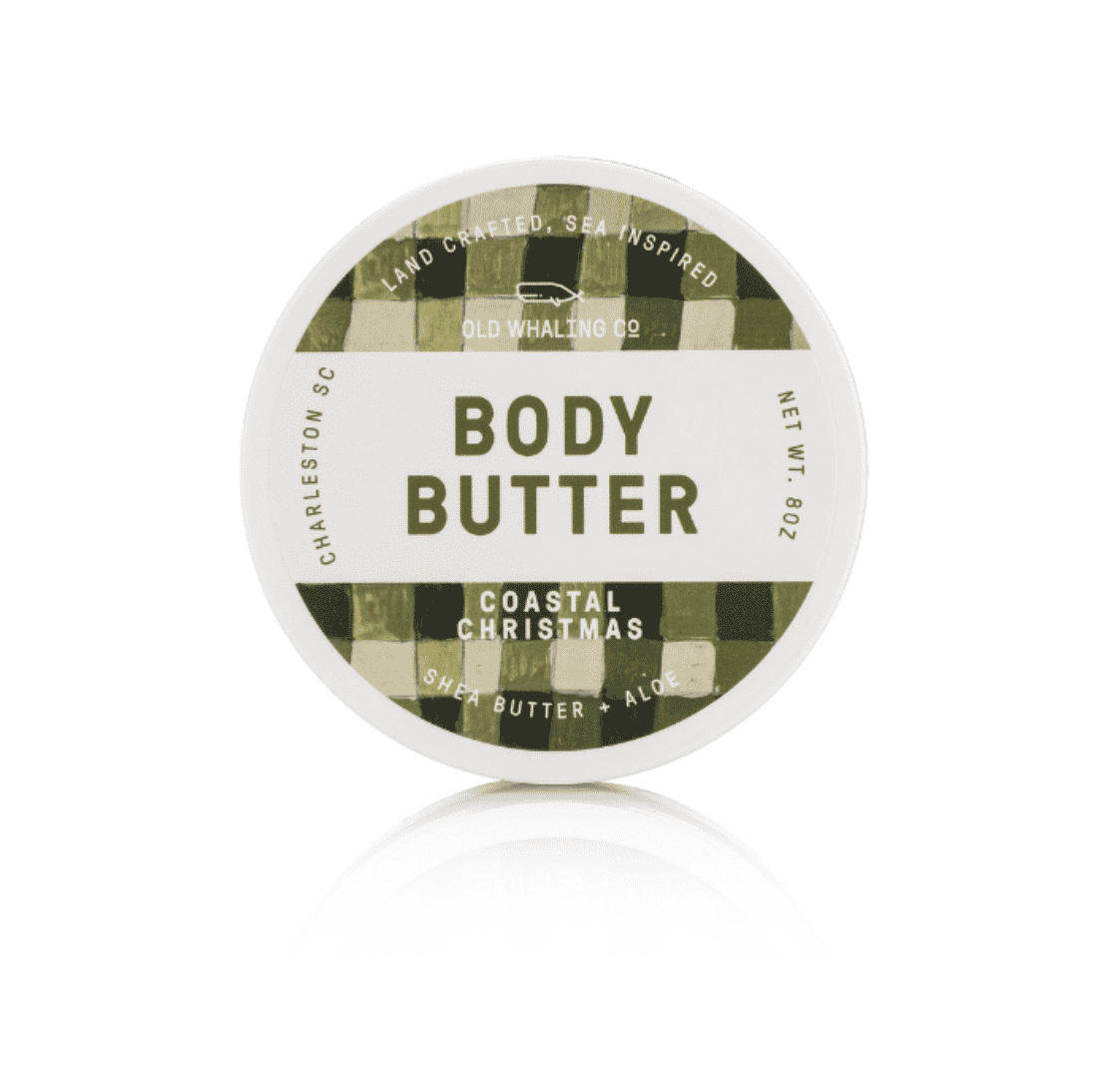 The top of a container of body butter from The Old Whaling Company.