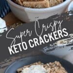 Pinterest collage for keto crackers.