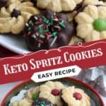 Pinterest collage for Keto Spritz Cookies.
