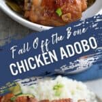 Pinterest collage for Chicken Adobo.