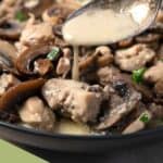 Pinterest collage for creamy Instant Pot Chicken and Mushrooms.