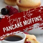 Pinterest collage for Keto Pancake Muffins.