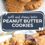 Pinterest collage for Keto Peanut Butter Cookies.