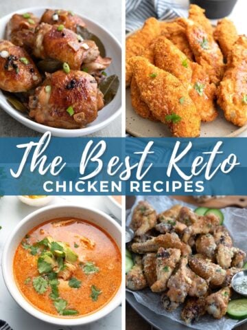 A collage of 4 images for Keto Chicken Recipes.