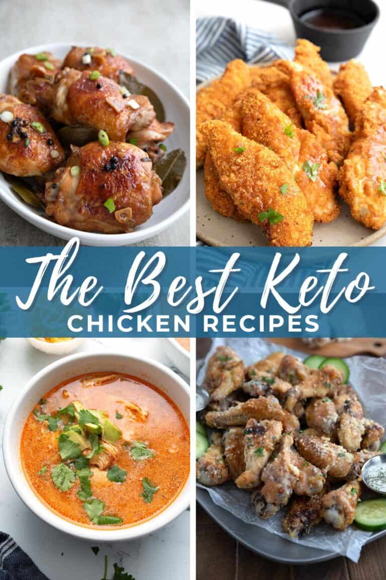 A collage of 4 images for Keto Chicken Recipes.