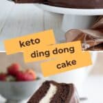 Pinterest collage for Keto Ding Dong Cake.
