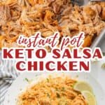 Two photo Pinterest collage for Keto Salsa Chicken