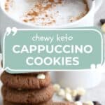 Pinterest collage for Keto Cappuccino Cookies.