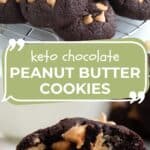 Pinterest collage for Keto Chocolate Cookies.