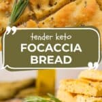 Pinterest collage for Keto Focaccia Bread.