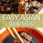 Pinterest collage for Easy Asian Steak Bites