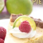 Titled Image of a slice of Keto Key Lime Pie.