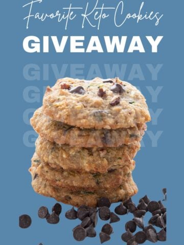 Blue giveaway graphic for keto cookies giveaway.