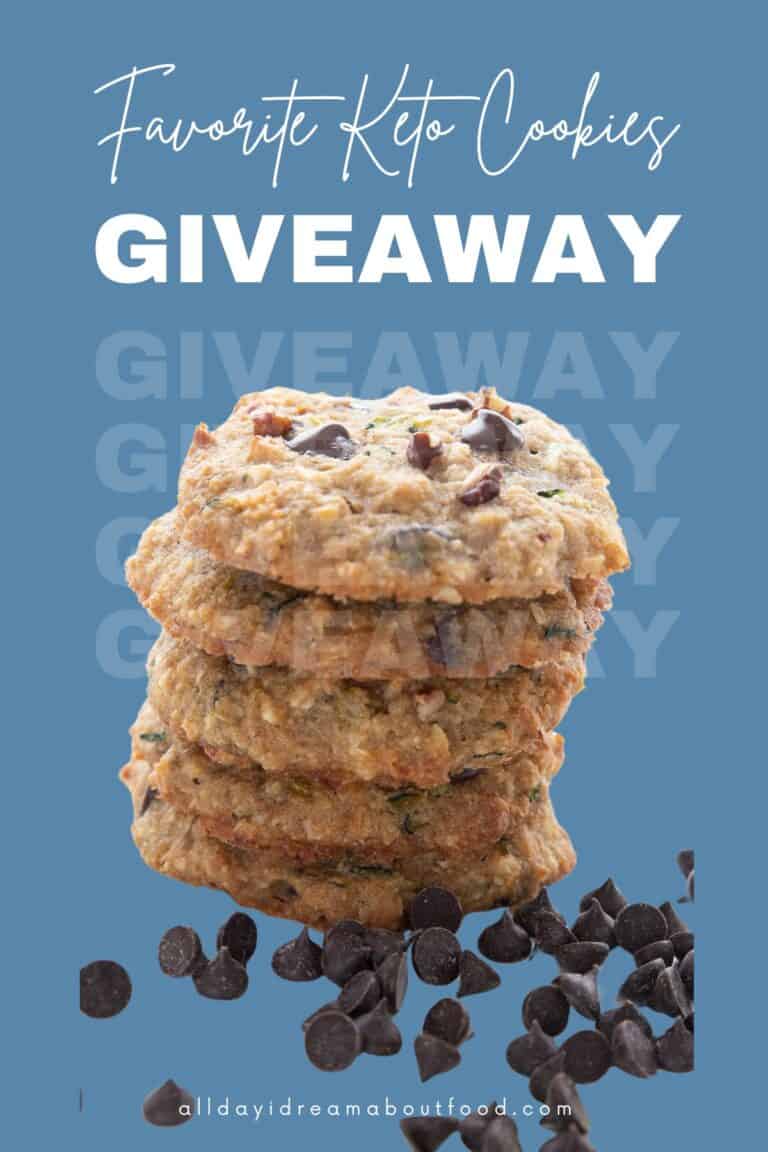 Blue giveaway graphic for keto cookies giveaway.